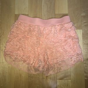 Pink lace shorts